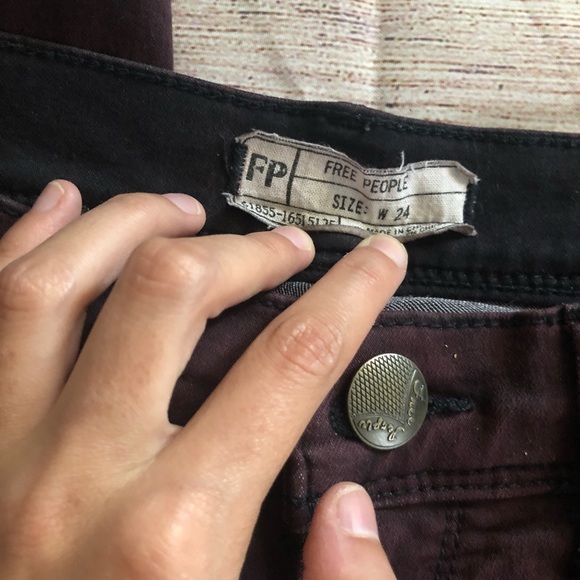 Free People Maroon Skinny Jean - Picture 2 of 3